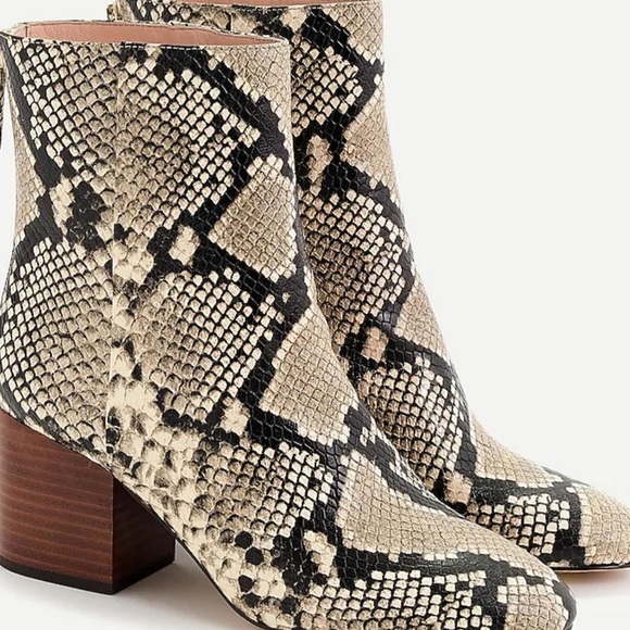 New J. Crew Sadie Boots In Snake-Embossed Leather✨ - Picture 5 of 5